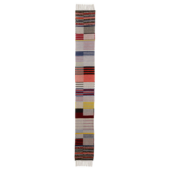 Patchwork weave wool scarf