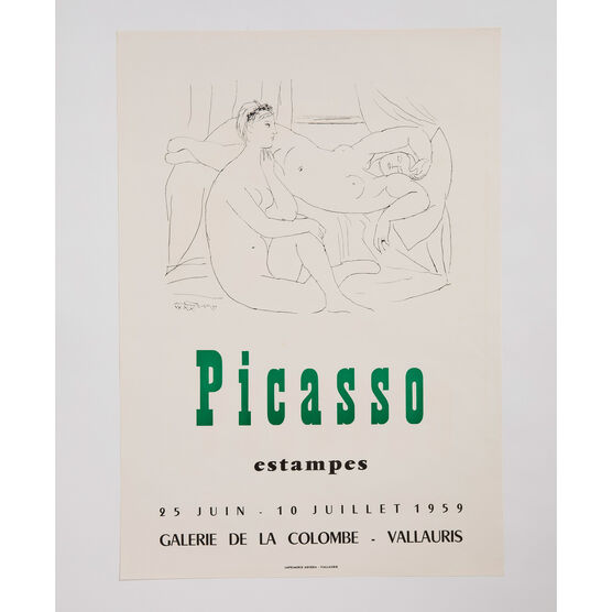 Picasso Estampes Galerie de la Colombe 1959 rare vintage poster