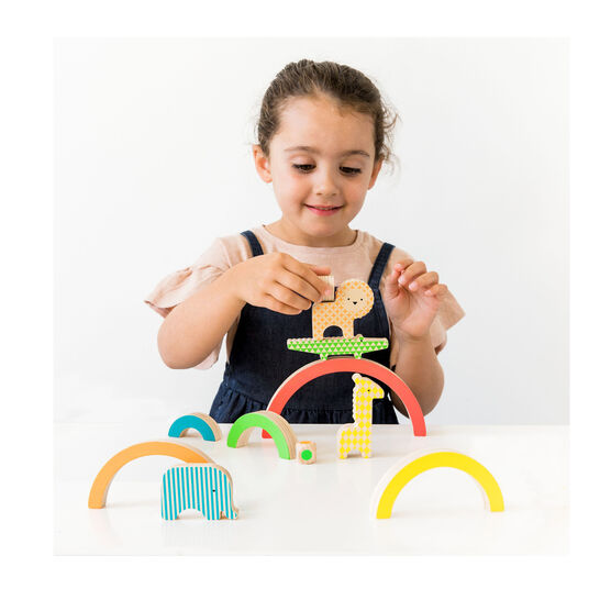 Wild Rainbow wooden animal balancing game