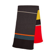 Uneven stripe brushed blanket scarf