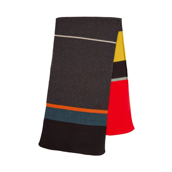 Uneven stripe brushed blanket scarf