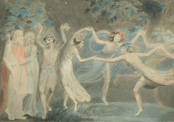 William Blake: Oberon, Titania & Puck with Fairies Dancing