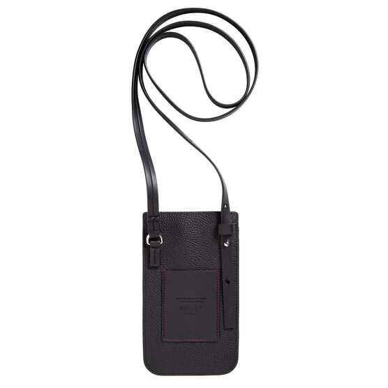 Recycled leather crossbody phone holder