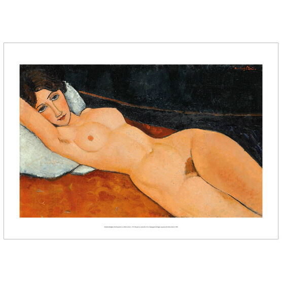 Modigliani Reclining nude on a white cushion (poster)