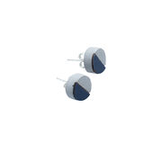 Concrete and navy disc earrings