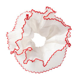 White frilled scrunchie
