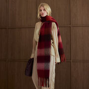 Reykjavik burgundy checked scarf