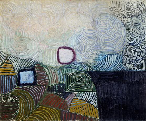 Victor Pasmore: Spiral Motif in Green, Violet, Blue and Gold: The Coast of the Inland Sea