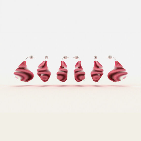 Pink Helix 3D printed earrings