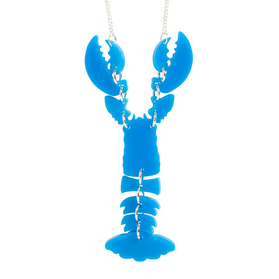 Blue lobster necklace