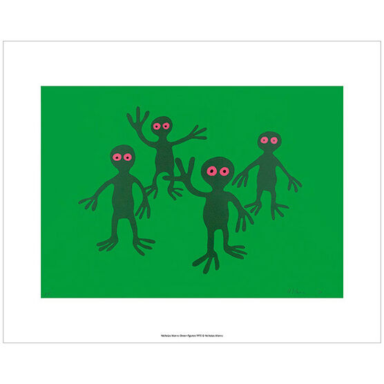 Nicholas Monro Green Figures (mini print)
