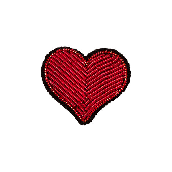 Heart embroidered brooch