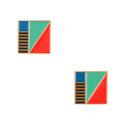 Tom Pigeon square enamel earrings