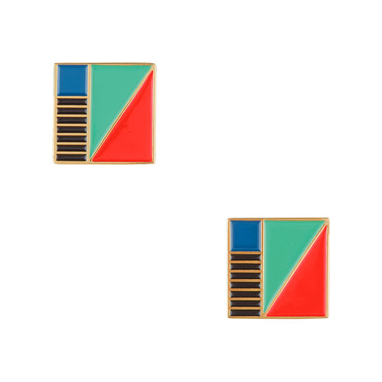 Tom Pigeon square enamel earrings