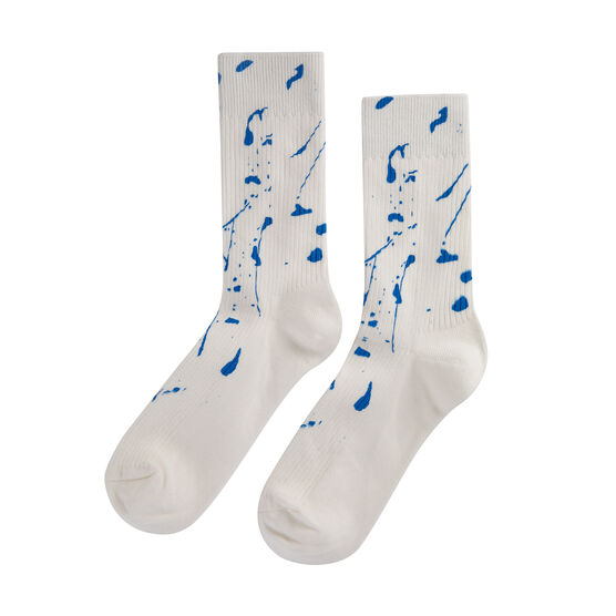 Blue paint splash socks