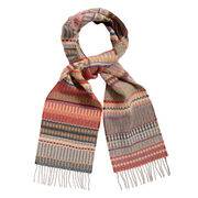 Terracotta striped scarf