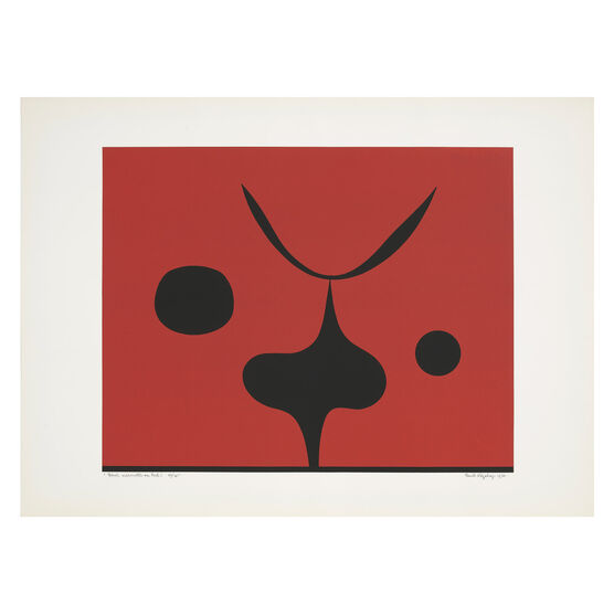 Paule Vezelay, Black Silhouettes on Red, 1976 limited edition
