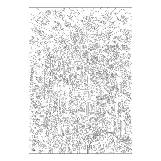 Party colouring poster