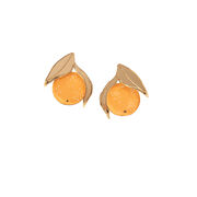 Orange stud earrings