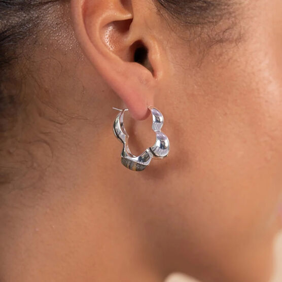 Gaia Link silver hoop earrings