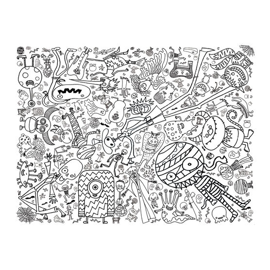 Monsters giant paper tablecloth colouring sheet