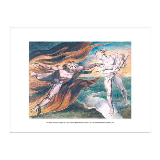 William Blake The Good and Evil Angels exhibition print