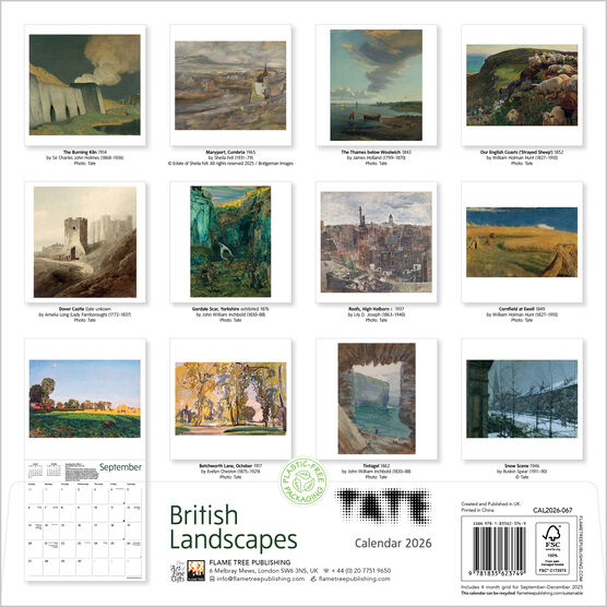 Tate: British Landscapes 2026 wall calendar