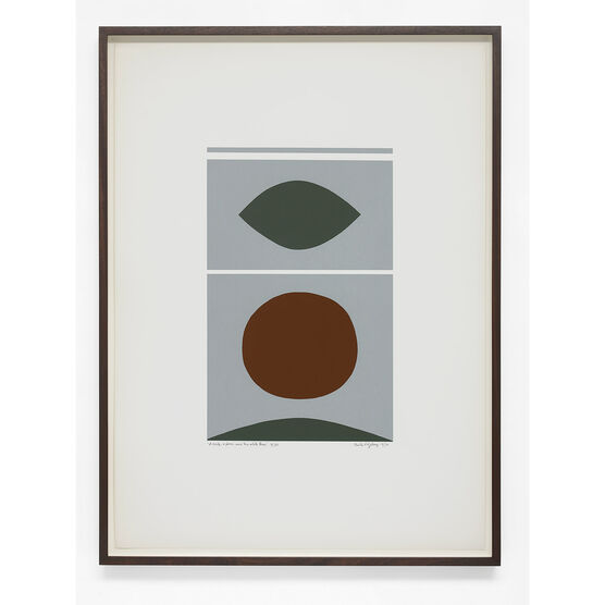 Paule Vézelay, A Circle, A Form and Two White Lines, 1970 framed