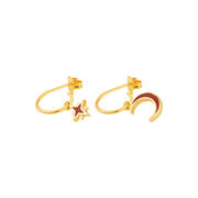Celestial mulberry hoop stud earrings