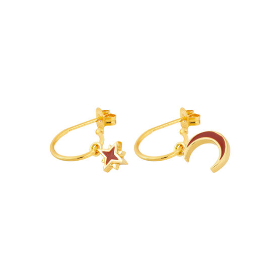 Celestial mulberry hoop stud earrings