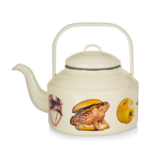 Cream enamel kettle