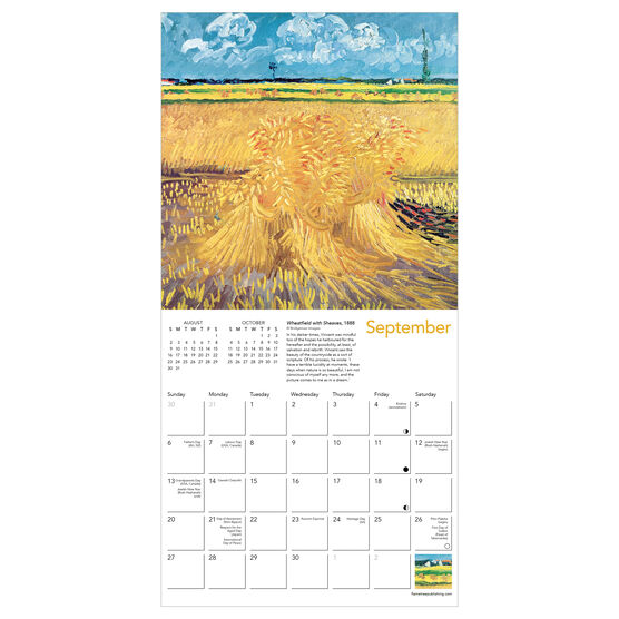 Vincent van Gogh 2026 mini wall calendar