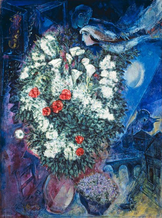 Chagall: Bouquet with Flying Lovers