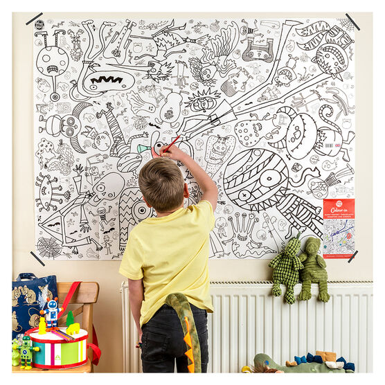 Monsters giant paper tablecloth colouring sheet