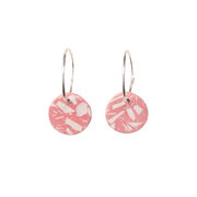 Pink and white terrazzo circle hoop earrings