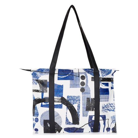 Laura Slater cobalt blue leather tote bag