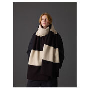 Wide stripe brushed blanket scarf