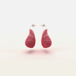 Pink Helix 3D printed earrings