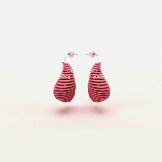 Pink Helix 3D printed earrings