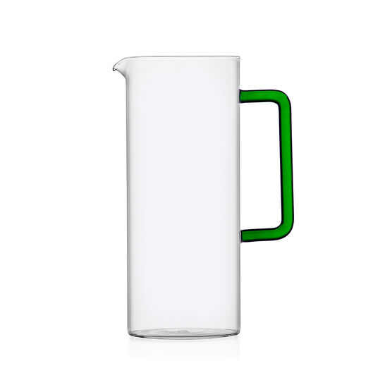 Tube jug with green handle