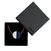 Concrete and navy disc necklace