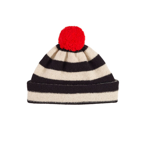 Stripe pom pom hat
