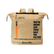 Ally Capellino Guerrilla Girls tan rucksack