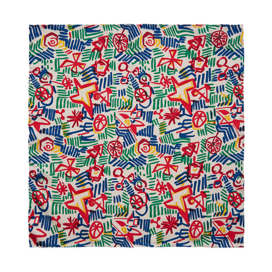 Patrick Heron Multicolour silk pocket square