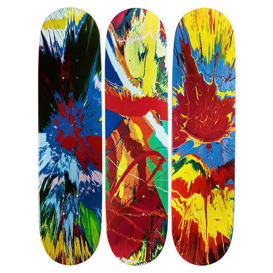 Hirst: Spin skateboard triptych