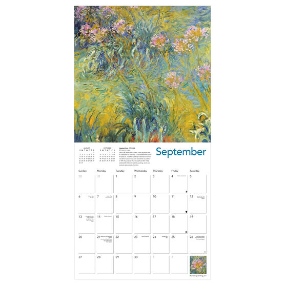 Monet's Waterlilies 2026 wall calendar