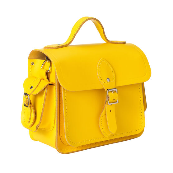 Bright yellow leather Cambridge camera bag