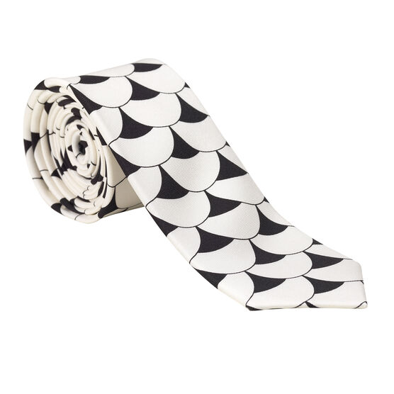 Tate Britain scallop tile silk tie