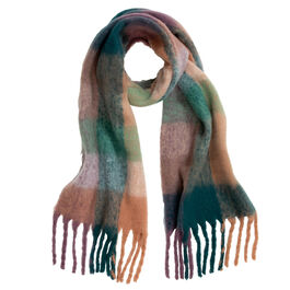 Dusky Lilac checked wide scarf