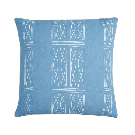 Paule Vézelay blue linen blend cushion